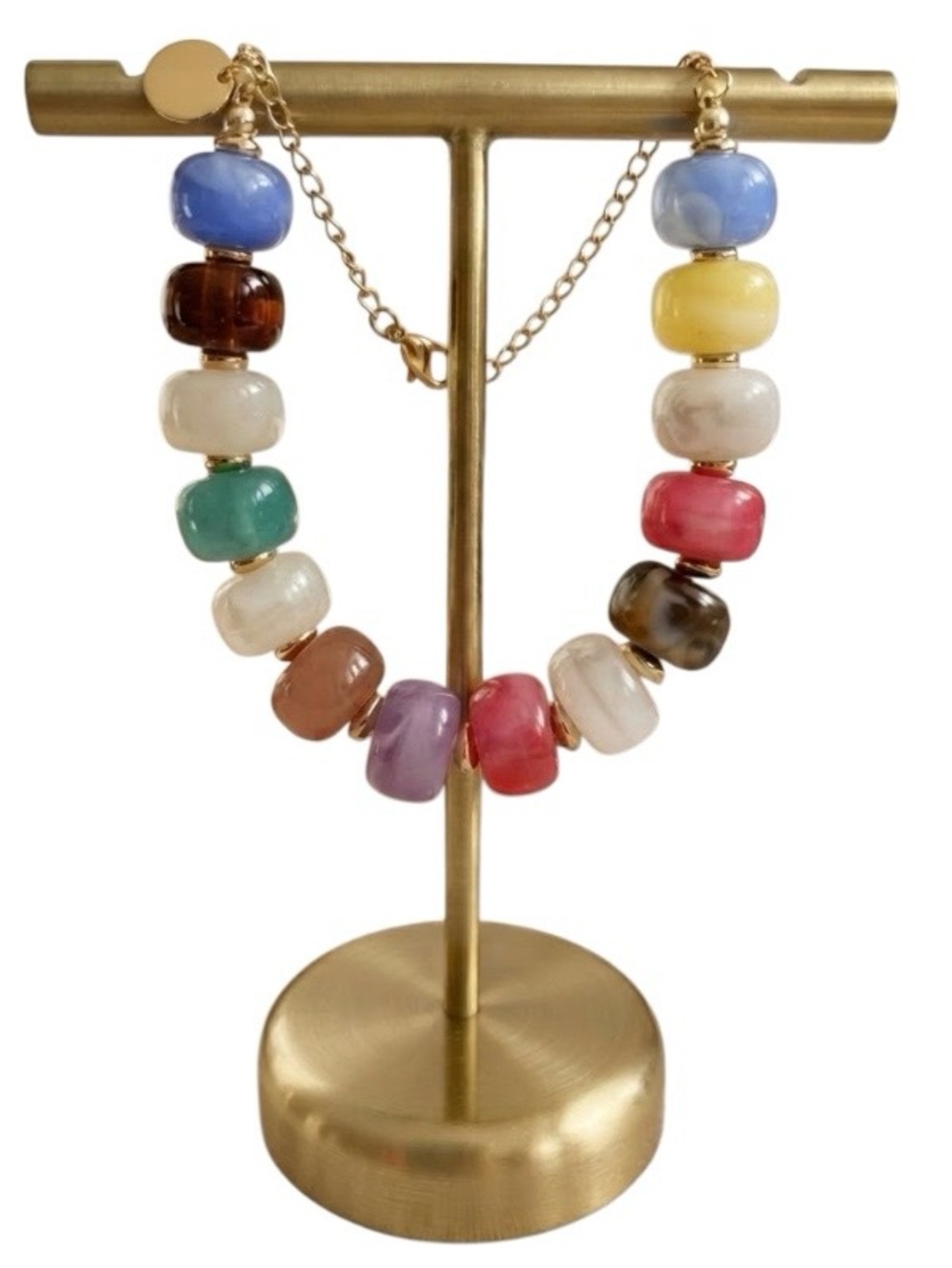Boho Style Multicolor/Gold Boho Chunky Beaded Strand Adjustable Bracelet (NWT)